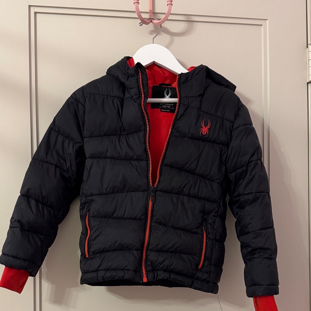 Pre-owned Spyder Kids Black and Red Puffer Jacket
